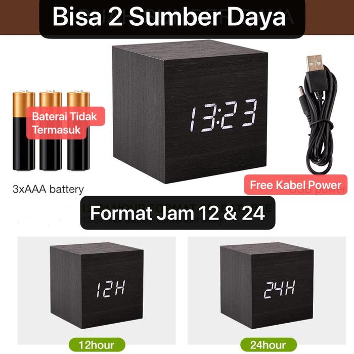  Soha Jam Digital Kayu LED  JD-11