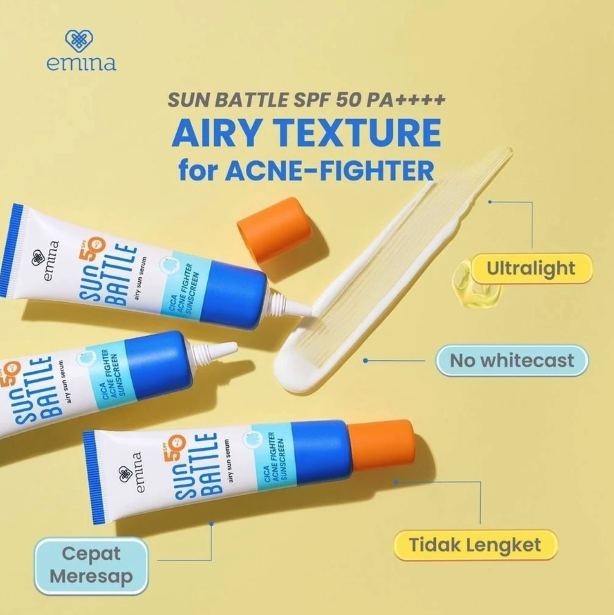 Paragon Technology and Innovation Emina Sun Battle Cica Acne Fighter Sunscreen SPF 50 PA++++