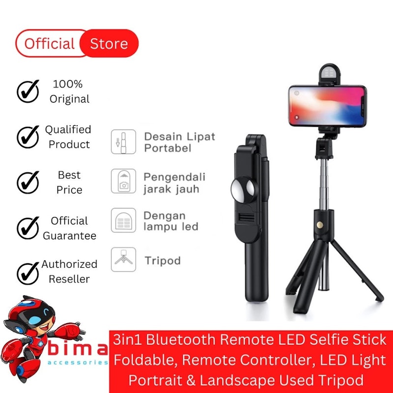 Plokama Selfie Stick+LED Flash 5
