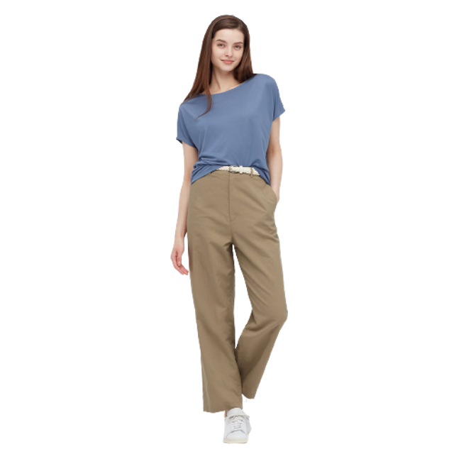 WOMEN T-Shirt Drape Crew Neck Lengan Pendek 2