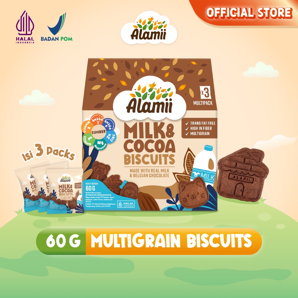 Alamii Natura Sejahtera Alamii Multigrain Biscuits Milk & Cocoa 
