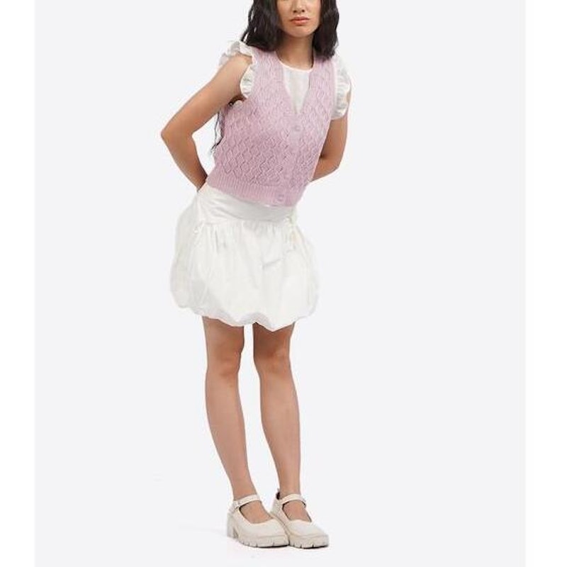 COLORBOX Knitted Crop Vest Lilac 3