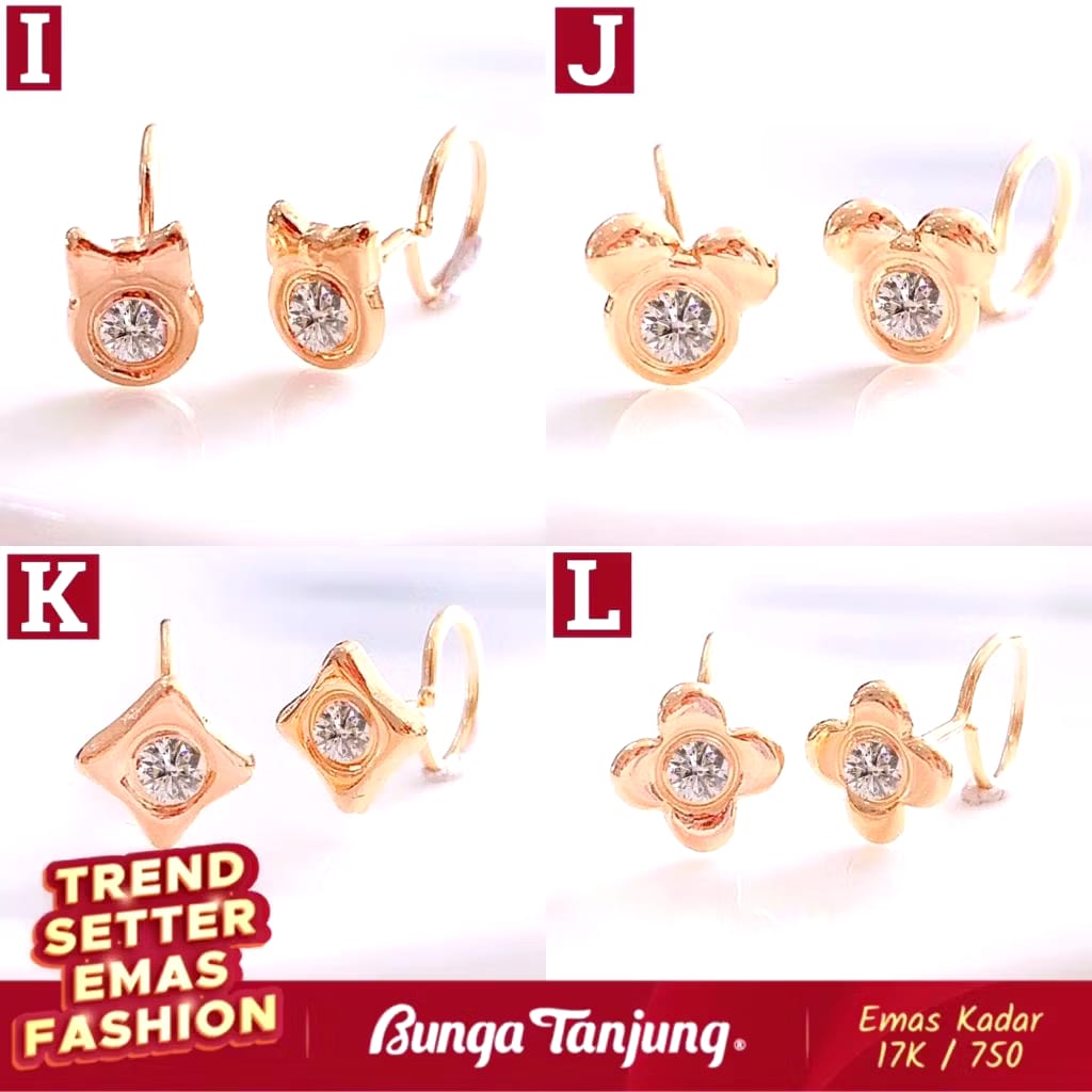 Bunga Tanjung Anting Tauge Emas 17K 4