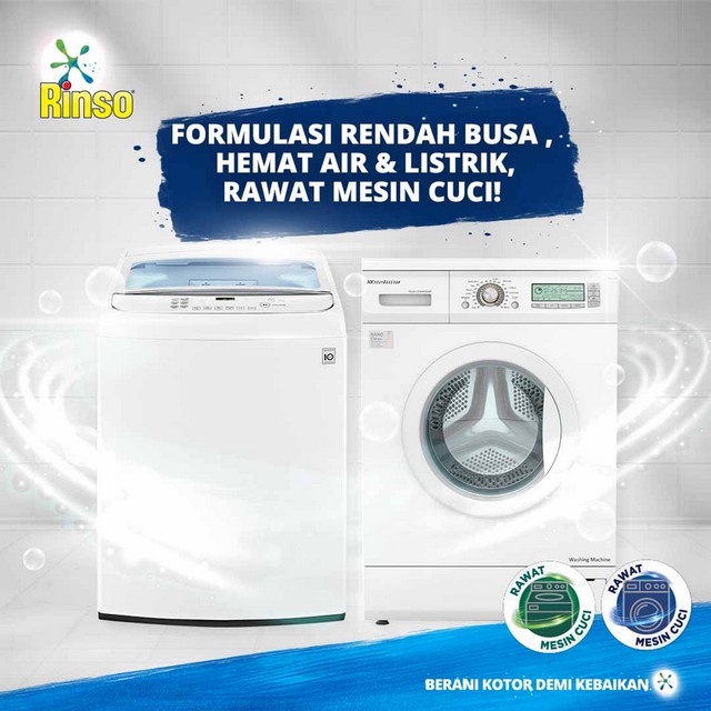 Unilever  Rinso Matic Deterjen Cair Mesin Cuci Bukaan Depan 