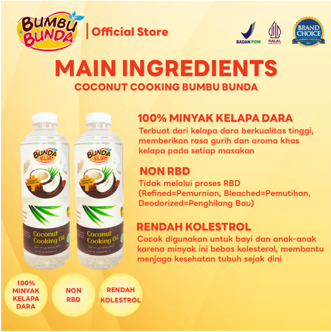 Natura Indoland Bumbu Bunda Elia Coconut Cooking Oil 500 ml
