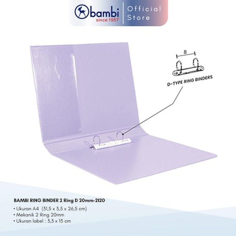 Bambi Binder A4 2 Ring Type D 3