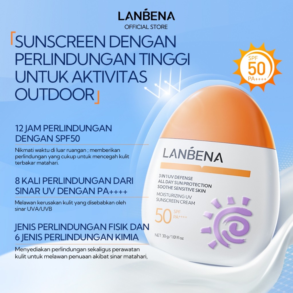 LANBENA LANBENA 3 in 1 Moisturizing UV Sunscreen Cream SPF 50 PA++++