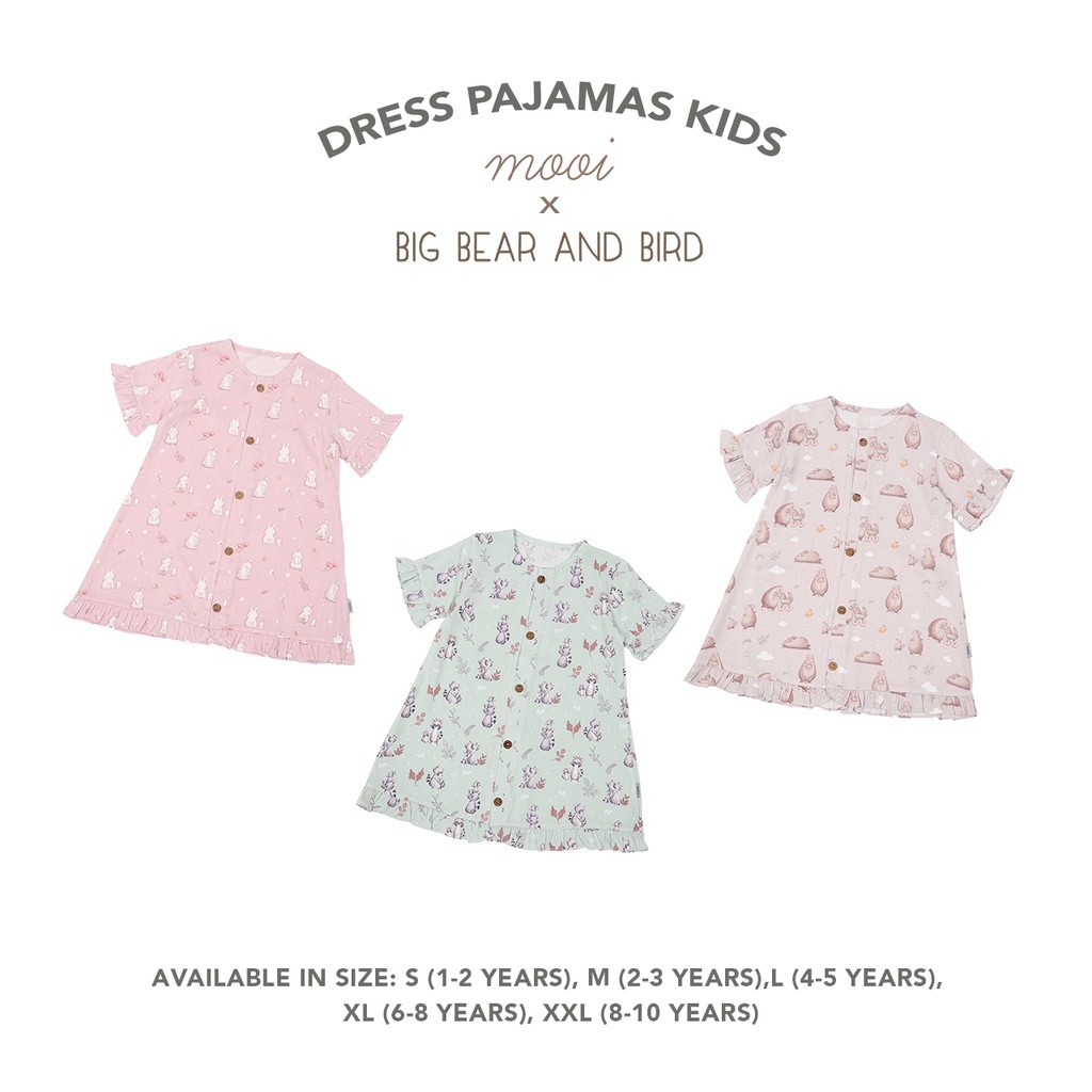 Mooi x Big Bear & Bird Dress Pajamas Kids  2