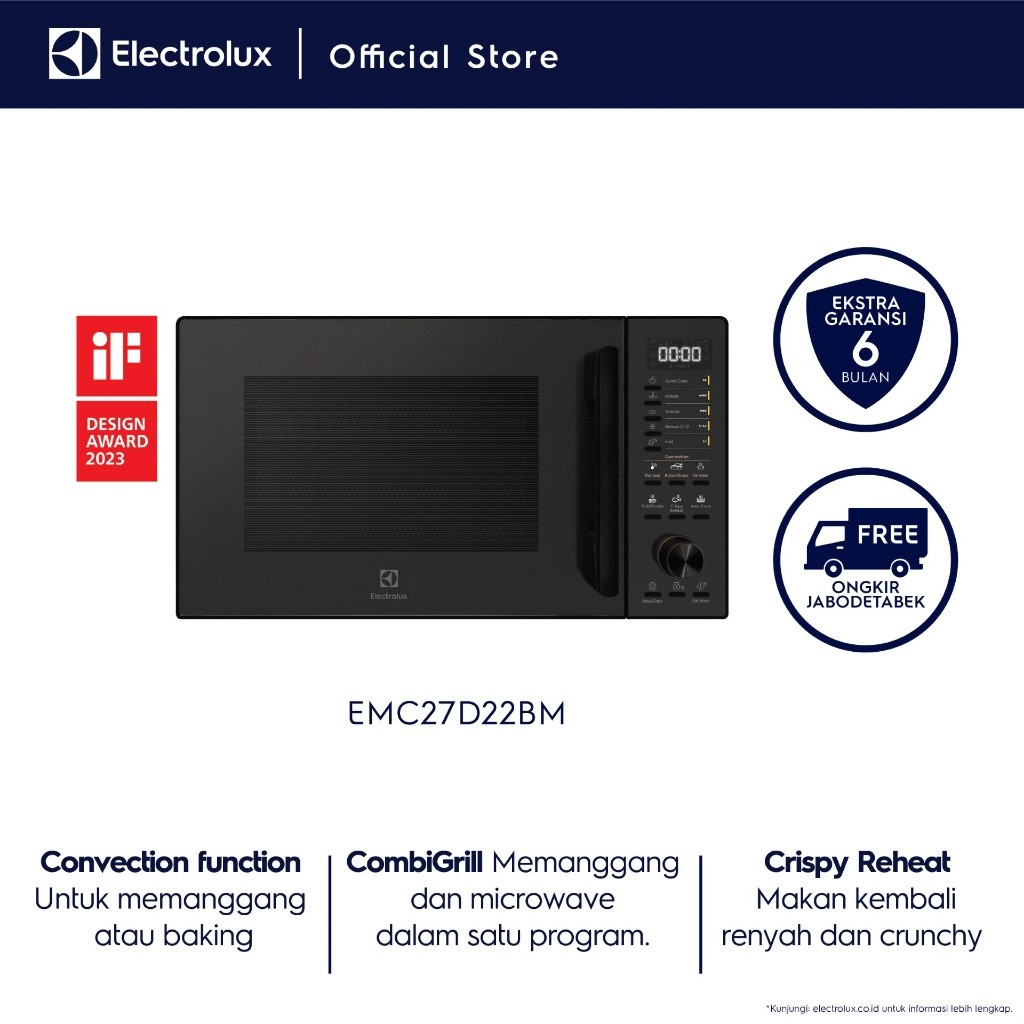 Electrolux  Electrolux 27L UltimateTaste 700 Freestanding Combination Microwave Oven EMC27D22BM