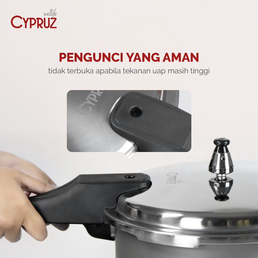 Biyan Internasional Bahagia Cypruz Panci Jumbo Pressure Cooker Multifungsi 12L