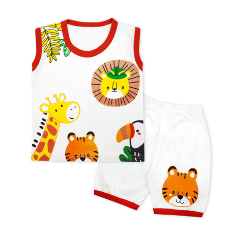 WakaKids Setelan Baju Singlet Motif Animals  3723