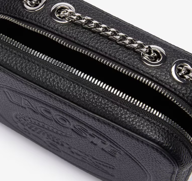 Lacoste Women’s Croco Crew Grained Leather Zip Shoulder Bag LACNF3391NLH17