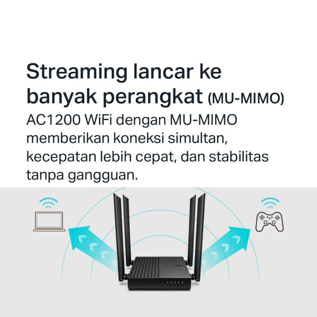 TPLink Indonesia TP-Link AC1200 Wireless MU-MIMO WiFi Router Archer C64