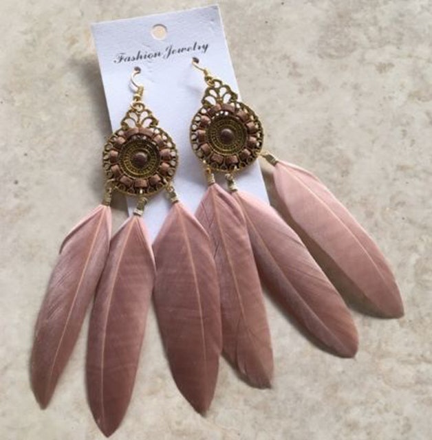  Anting Gantung Bulu Bohemian Etnik 02911F