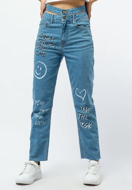 Printed Mom Jeans 180010698003
