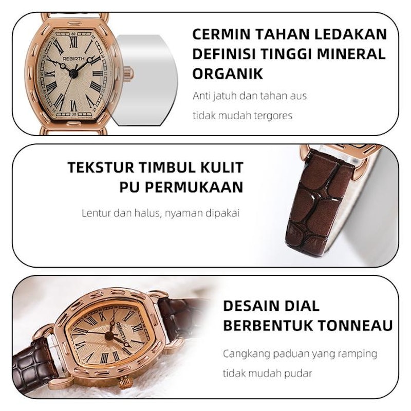 REBIRTH Jam Tangan Wanita Antik Kasual 2