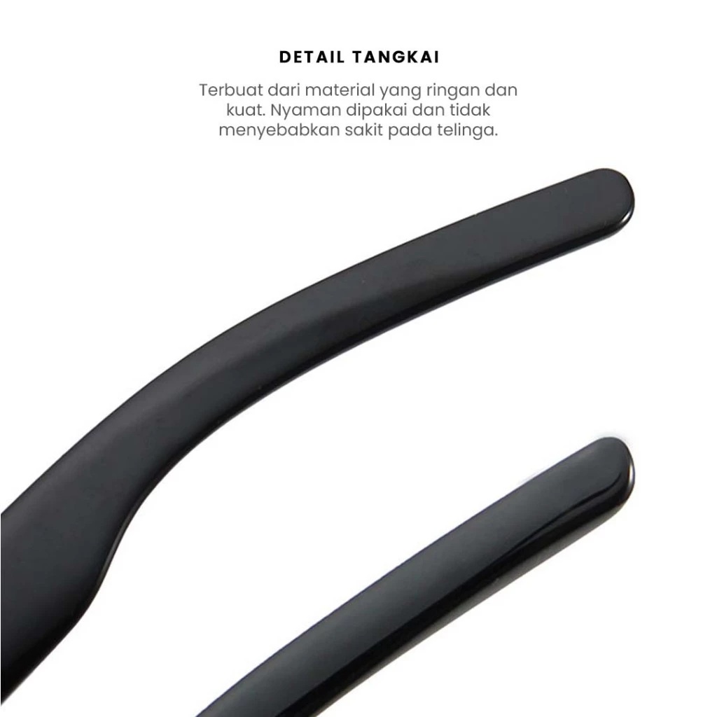 Berrybarton Kacamata Hitam Oval Retro Polarized 2