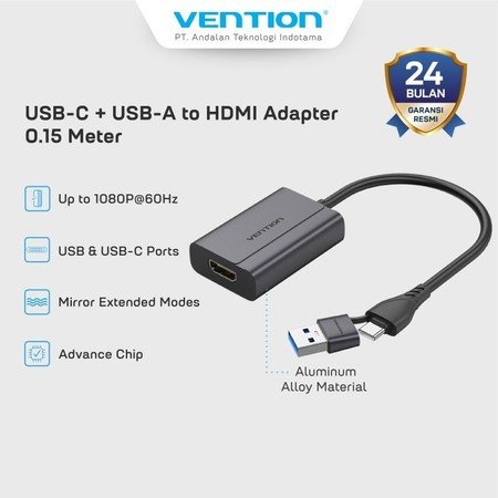 Vention USB-C + USB-A to HDMI Adapter ACY