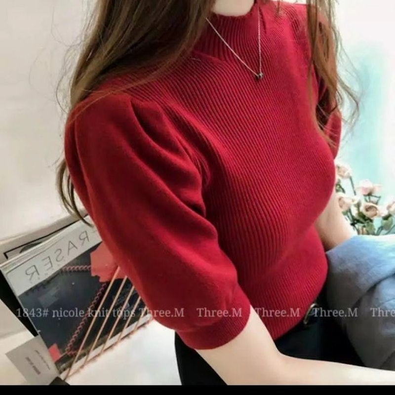 Knit Nicole Puff Tops 3