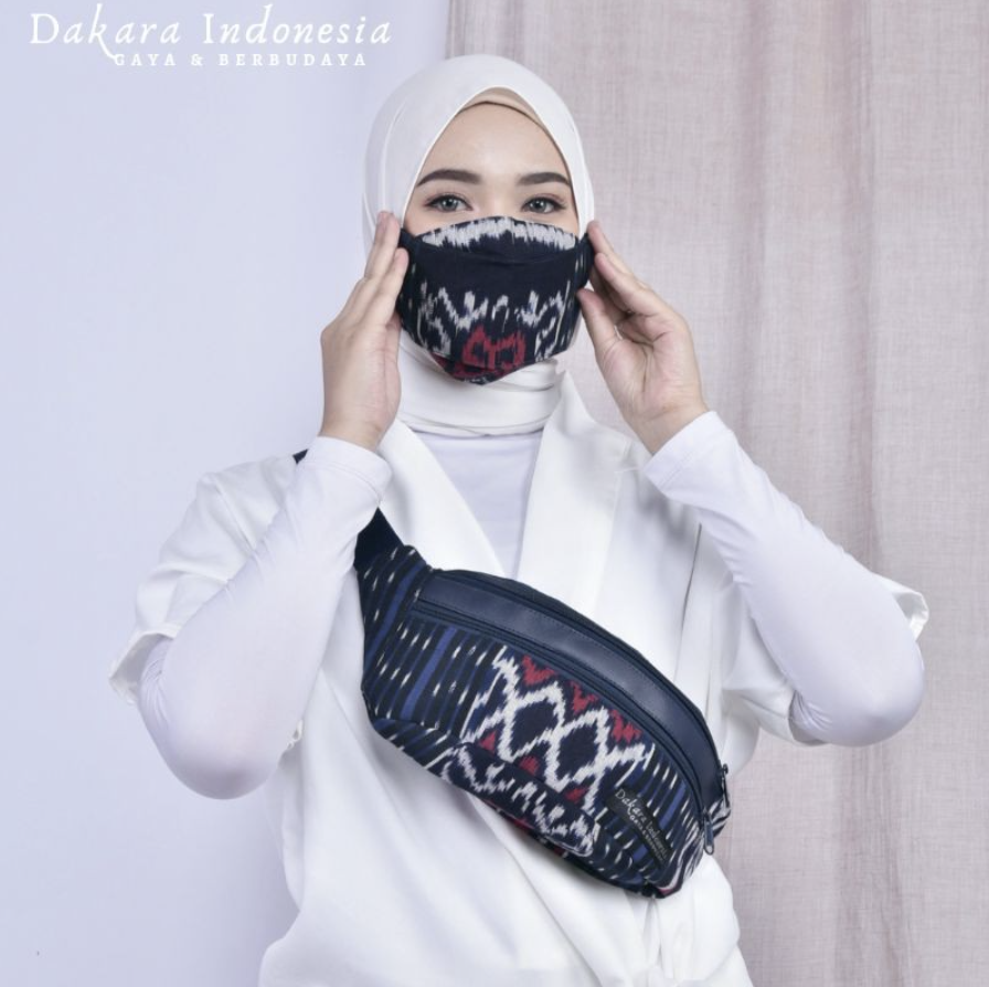 Dakara Indonesia Dakara Indonesia Waist Bag + Masker Tenun Ikat 