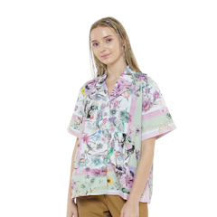 Kemeja Lengan Pendek Wanita Full Print Colibri