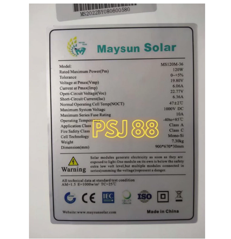Maysun Solar Panel Mono 120 wp 3
