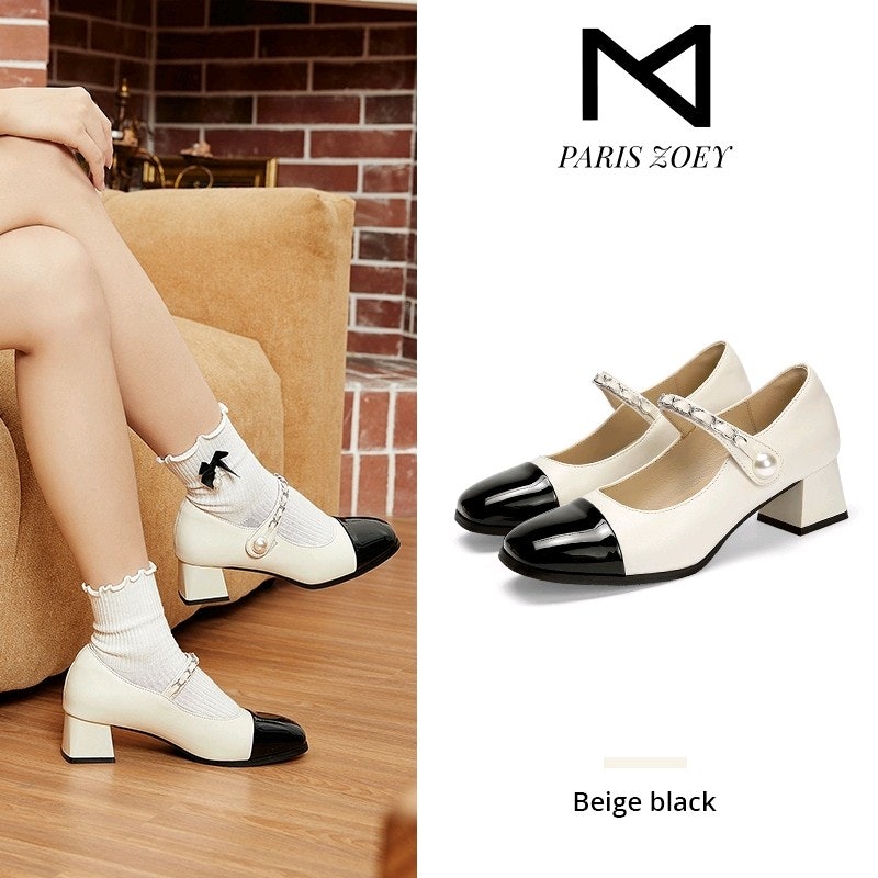PARIS ZOEY Hine Shoes High Heels with Pearl Ivory 5