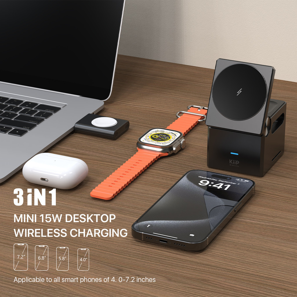 KiiP 3in1 Foldable Wireless Charger T1 Pro 2