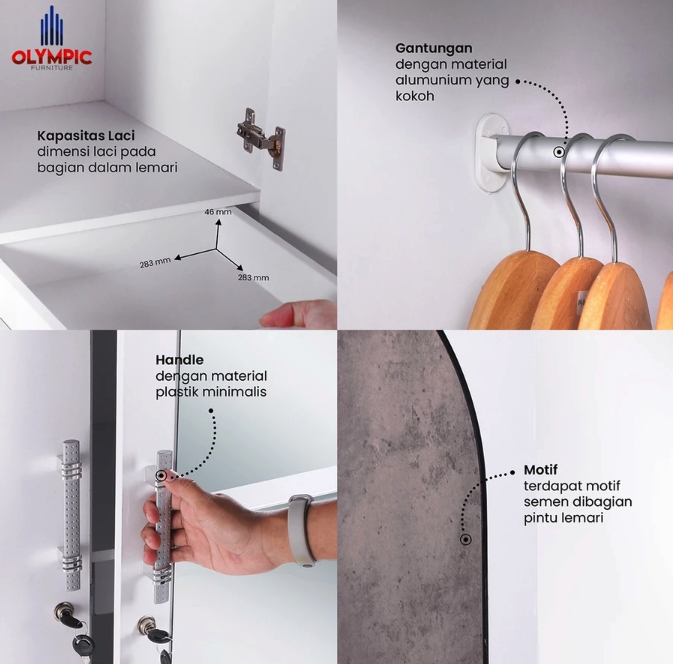 Cahaya Bintang Olympic Olympic Celestine Lemari Pakaian 3 Pintu