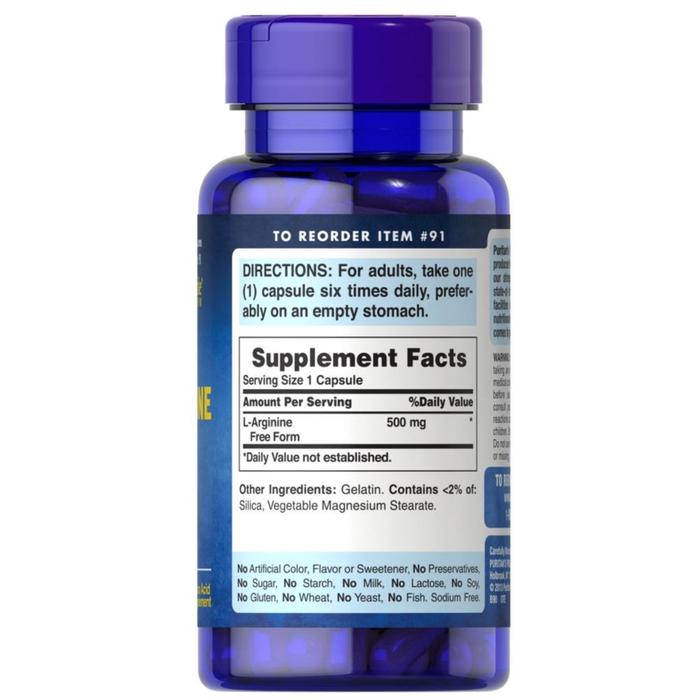 Nestlé Health Science Puritan's Pride L-Arginine 500 mg