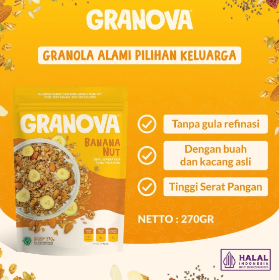 Granova Prima Lestari  Granova Granola Banana Nut 270 g