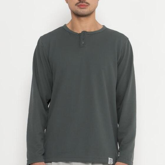 Erigo Long Sleeve Waffle Henley Manny Grey