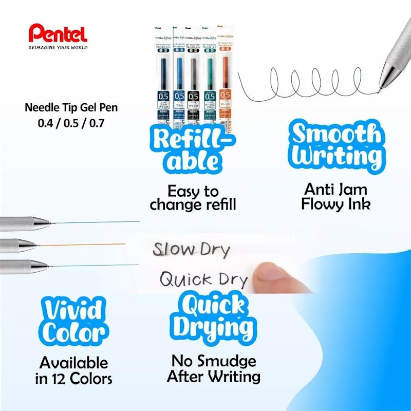 Pentel Energel Infree Gel Pen 0.5 mm 2