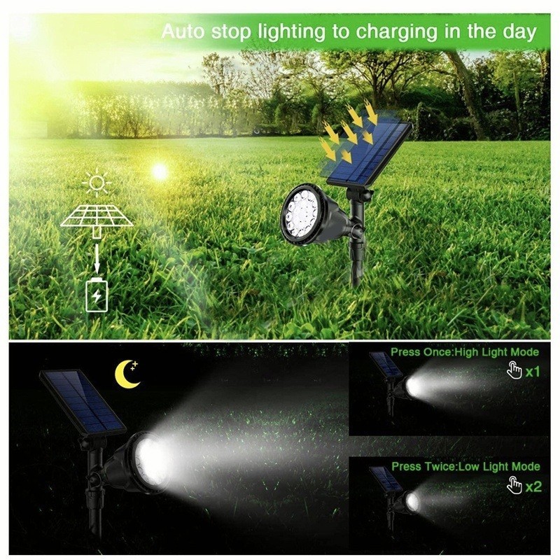  COMEOX Lampu Taman Tenaga Surya 7 LED RGB