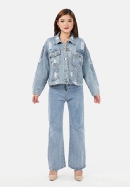 MKY Clothing Ripped Denim Jacket