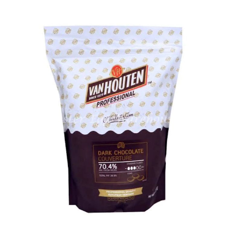 Van Houten Dark Chocolate Couverture 70.4% 250 g 1