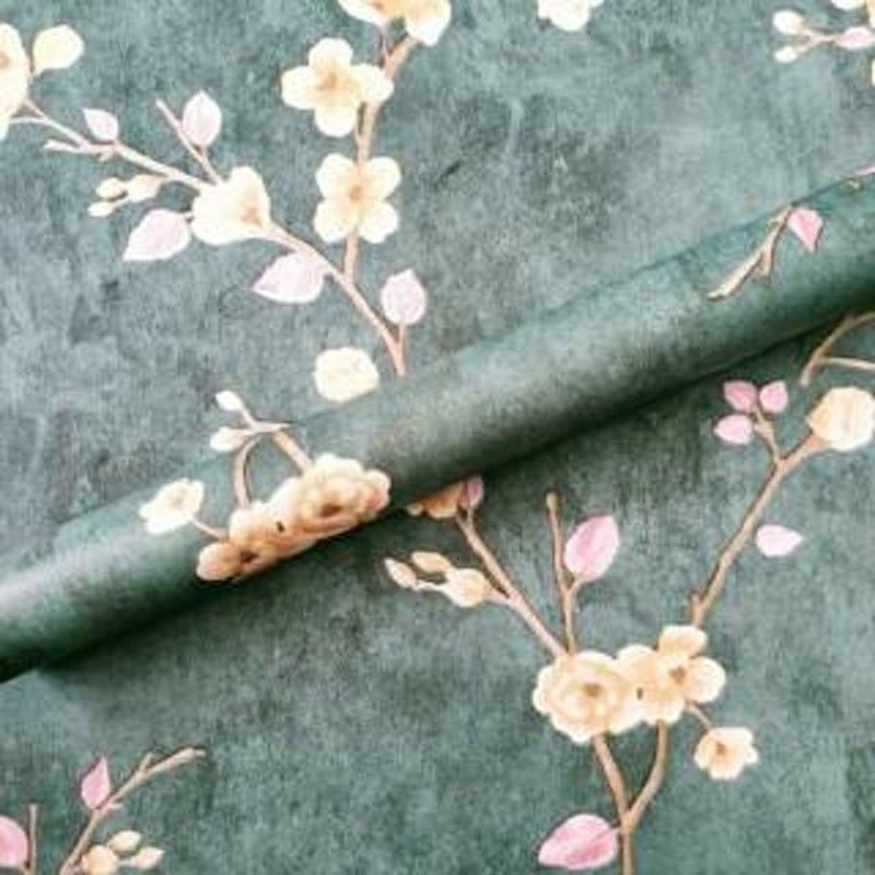 Wallpaper Sticker Dinding Hijau Motif Bunga Anggrek 3