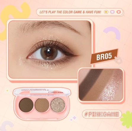 FCL Internasional Indonesia  PINKFLASH 3 Shades Eyeshadow Palette BR05