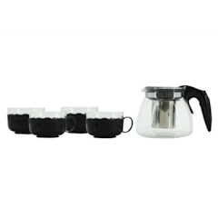 USS Teapot with Black Cups 5 pcs