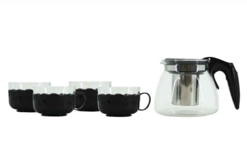 USS Teapot with Black Cups 5 pcs 1