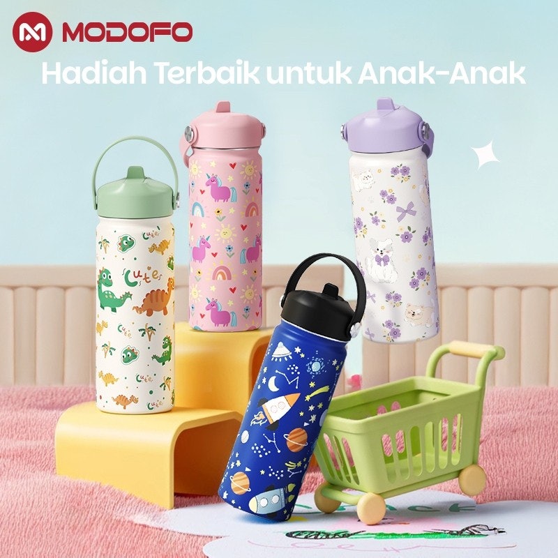 MODOFO Botol Minum Stainless Steel Motif Kartun Lucu 5