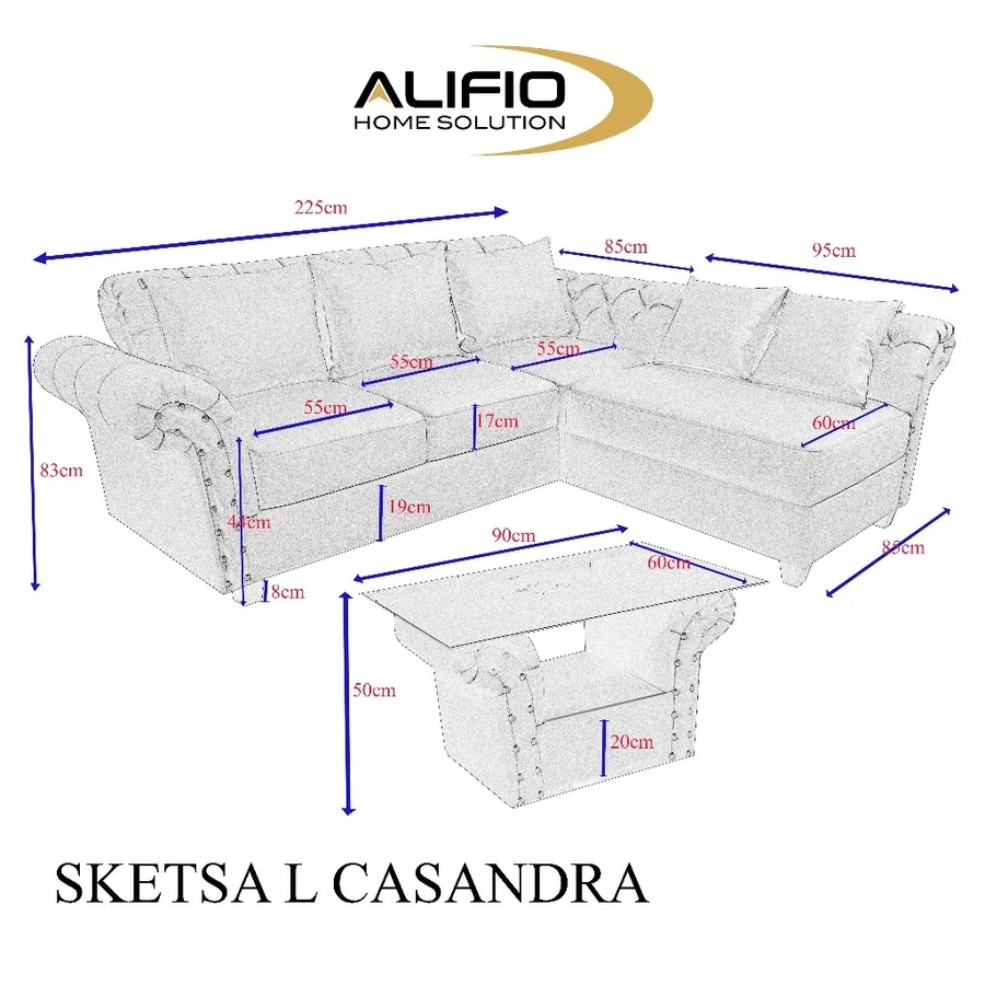 Alifio Home Solution Alifio Sofa L Casandra