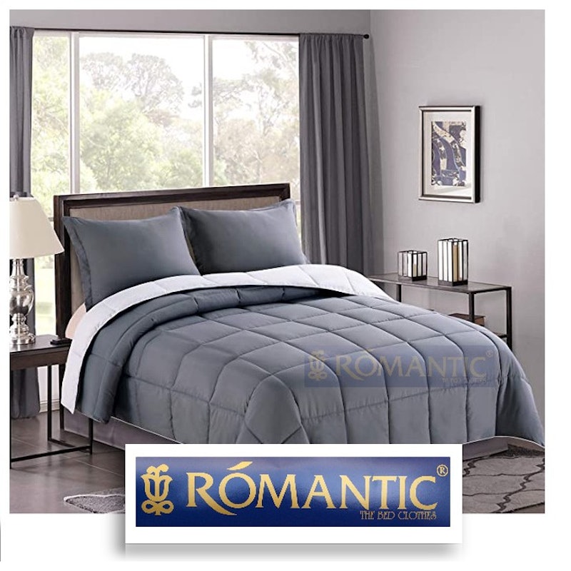 Romantic Two Tone Bedcover Sprei Set 180x200 3