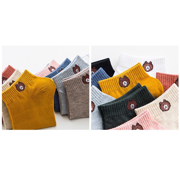 VVN Kaos Kaki Wanita Motif Beruang Korea  0022