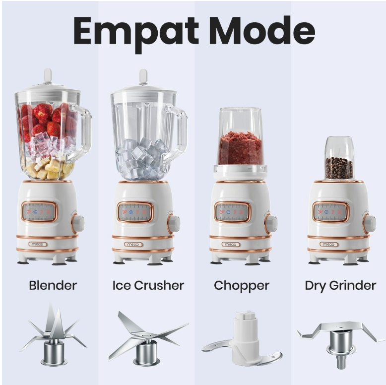 Century Technology Indonesia Mecoo Most Aesthetic 4 in 1 Ice Crusher Blender 