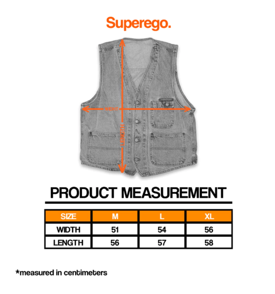  Superego Vest Denim Pria Snow Black VDW01G