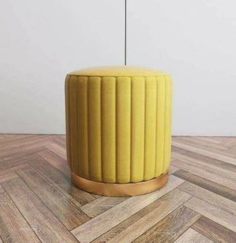 Round Ottoman Stool Vertical Line 4