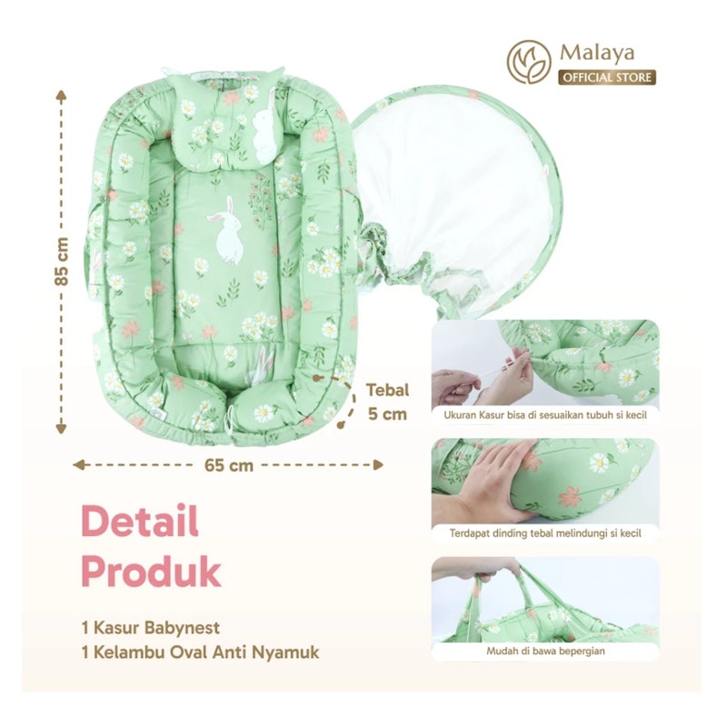 Malaya Baby Baby Nest Set Boat Include Kelambu 5