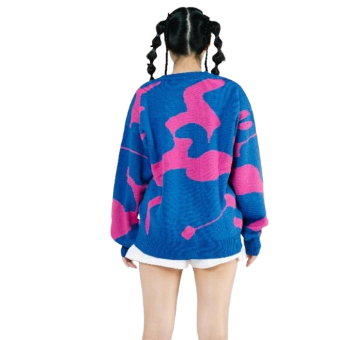  Gurls Club Oversize Oversized Cardigan Knitwear Stormy Fushia
