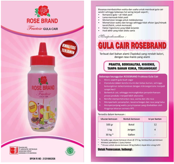 Sungai Budi Rose Brand Fructose Gula Cair